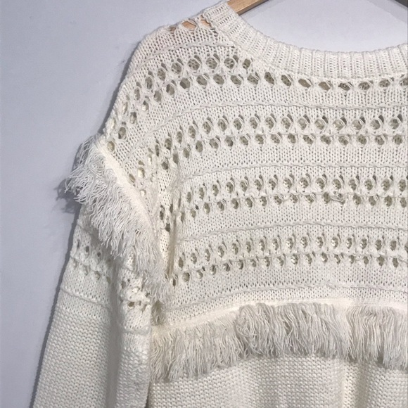 J.O.A. Fringed Crochet Sweater - Picture 6 of 8